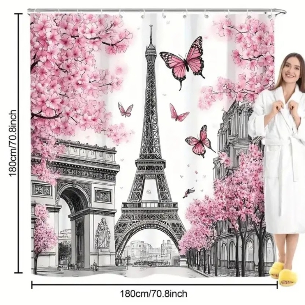 Shower curtain Eifeil Tower shower curtain 70.8x70.8"